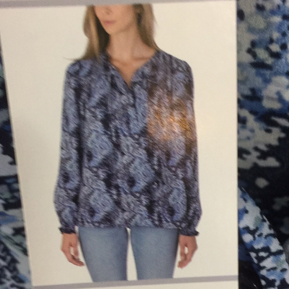 Joie Blue Parisian Paisley Peasant Top Size XX-Large NWT